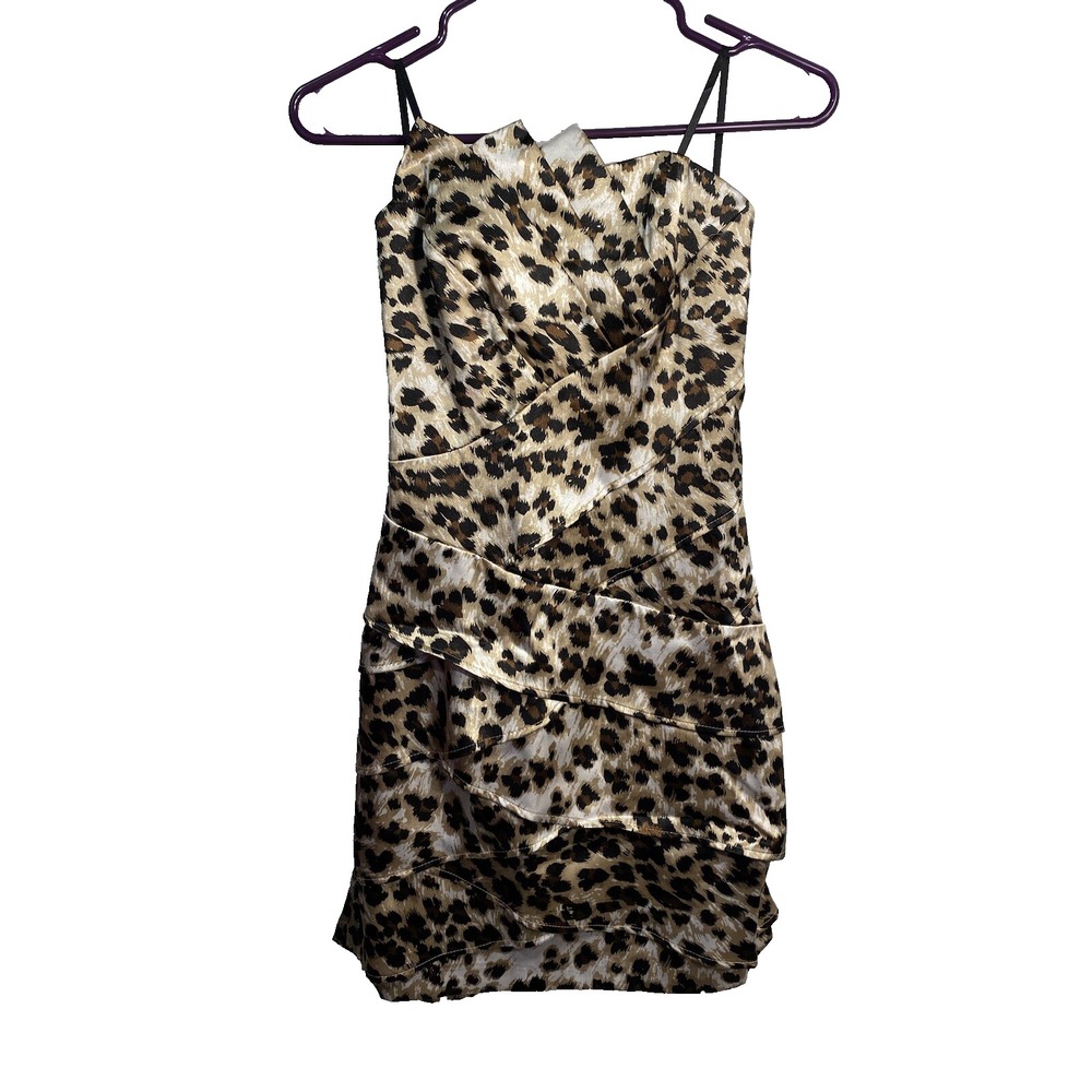 BCX womens‎ strapless dress size 5 animal print short cocktail